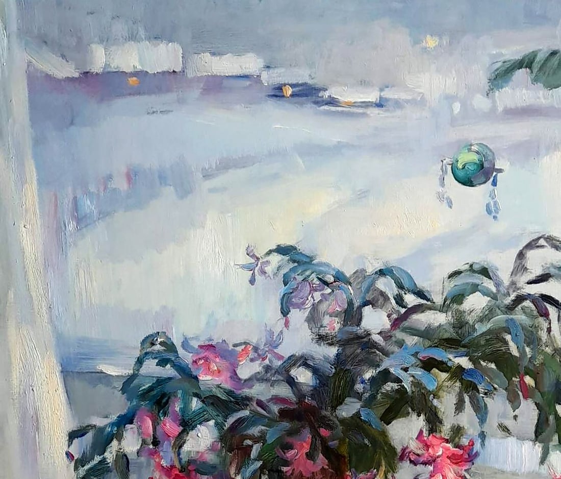 Oil painting Flowers on the windowsill Ivan Kovalenko - 2