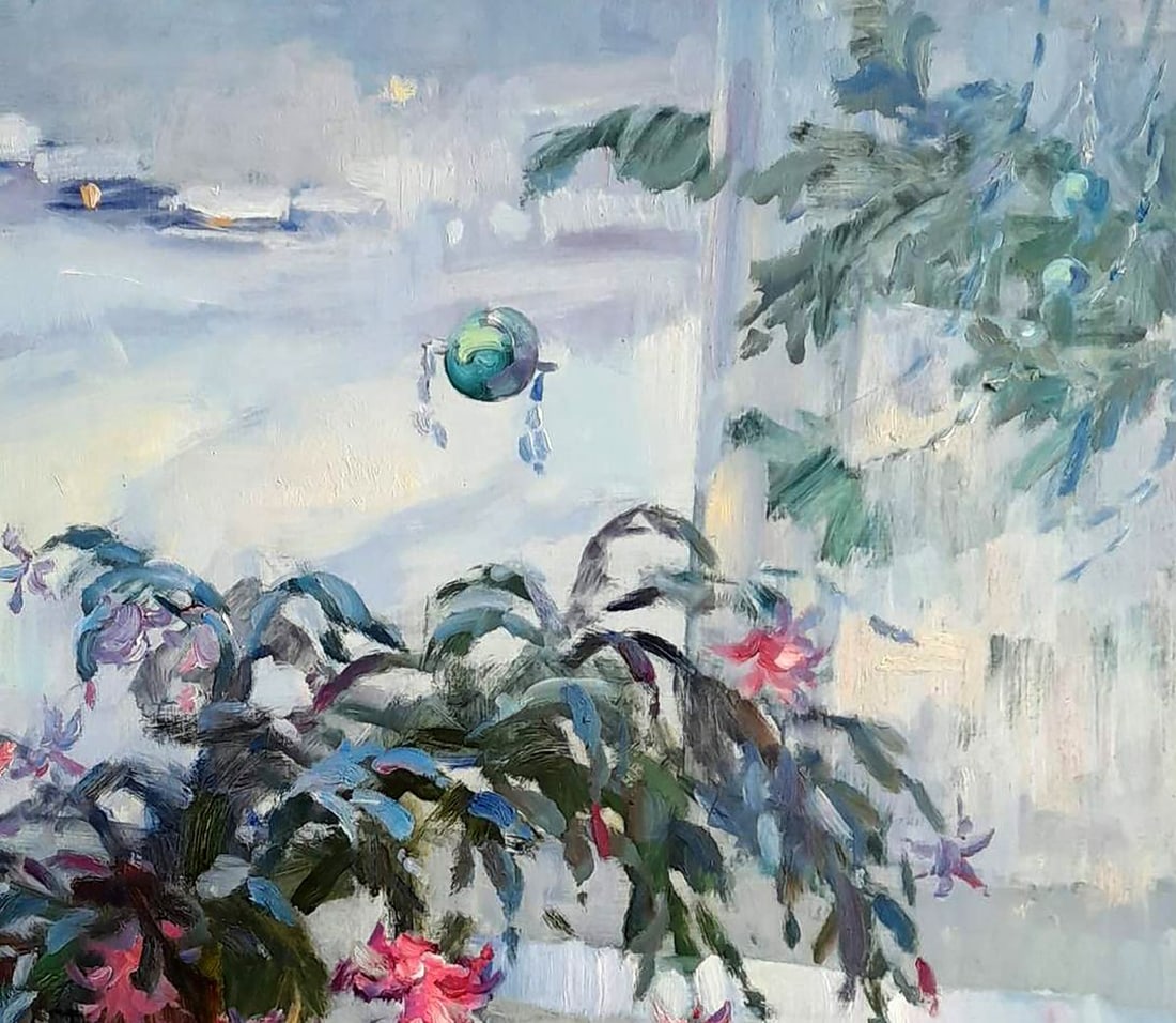 Oil painting Flowers on the windowsill Ivan Kovalenko - 3