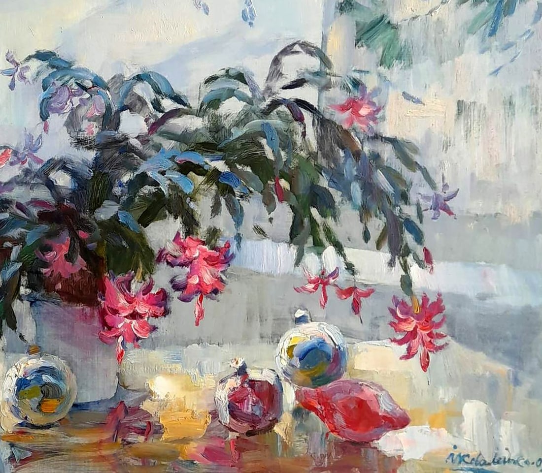 Oil painting Flowers on the windowsill Ivan Kovalenko - 5