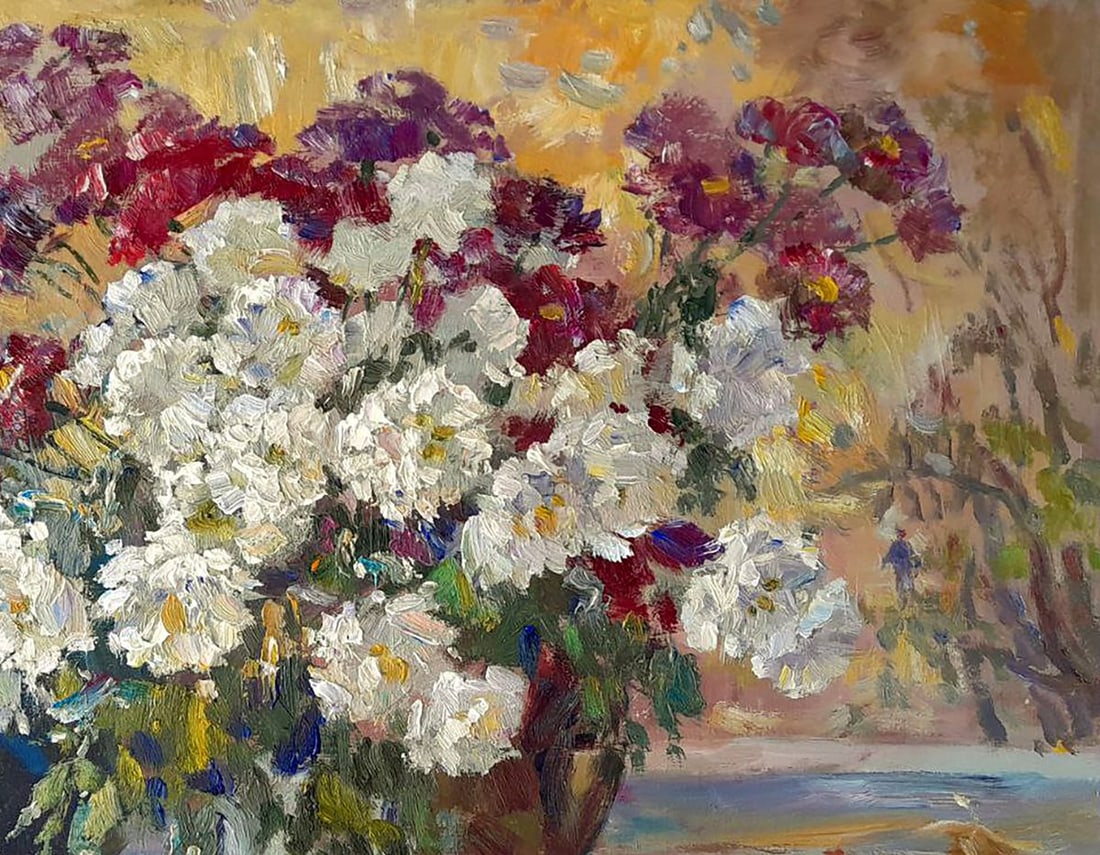 Oil painting A gift of autumn flowers Ivan Kovalenko - 3