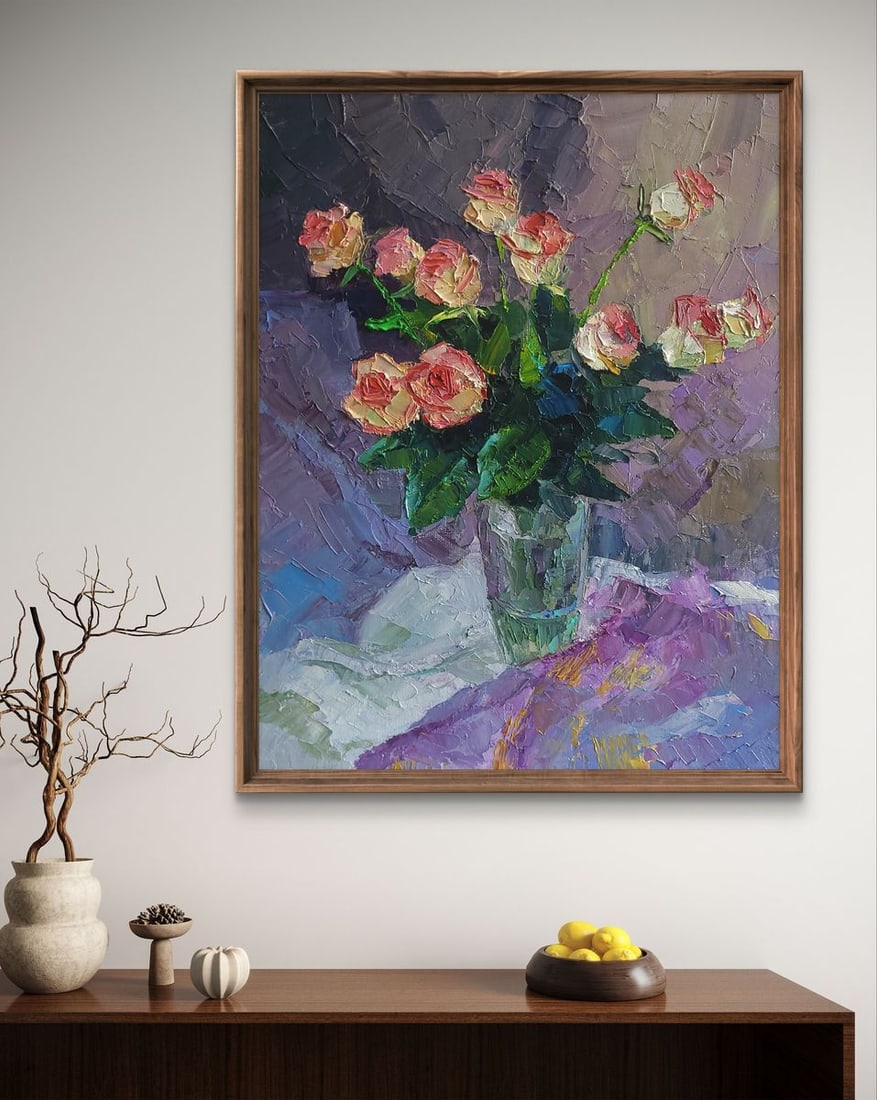 Oil painting Roses in crystal Boris Serdyuk - 2