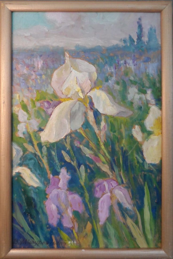 Oil painting May Mishurovsky V. V.: 75 *** ABOUT THIS PAINTING *** * TITLE: "May" * ARTISTS: Mishurovsky V. V. * SIZE: 40x24cm / 15,74x9,44 inches * MEDIUM: Oil, cardboard * HAND PAINTED: Original painting from our collection *