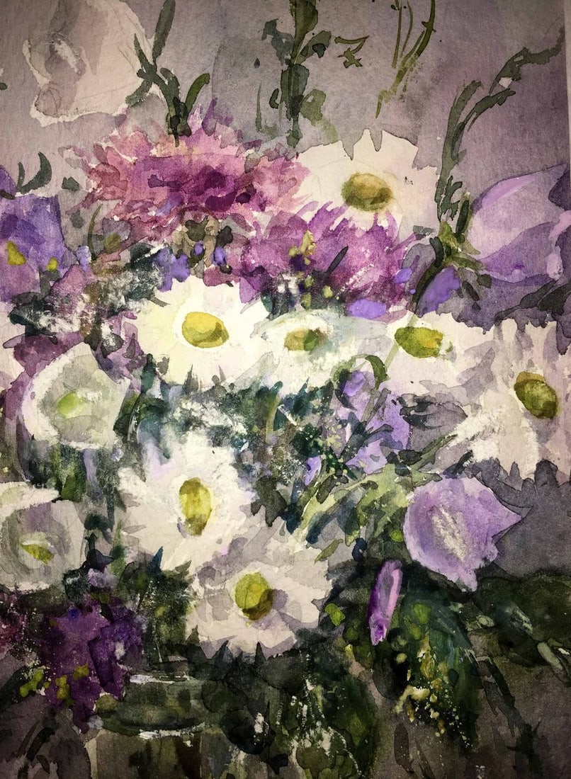Flowers watercolor painting Viktor Mikhailichenko - 4