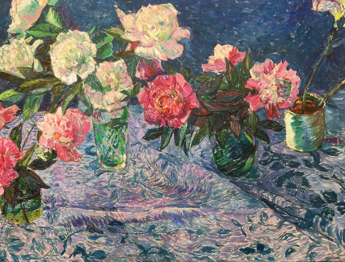 Peonies oil painting - 2