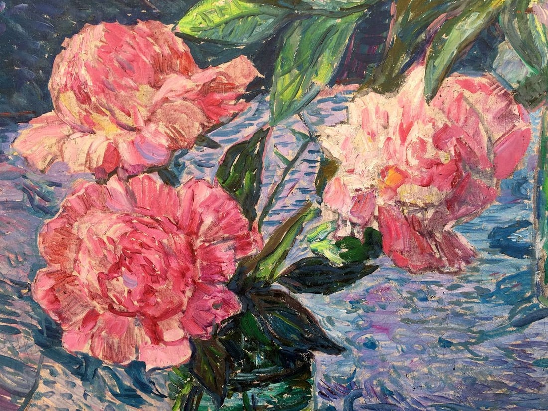 Peonies oil painting - 3