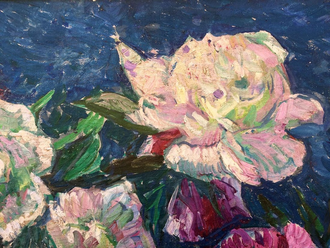 Peonies oil painting - 5