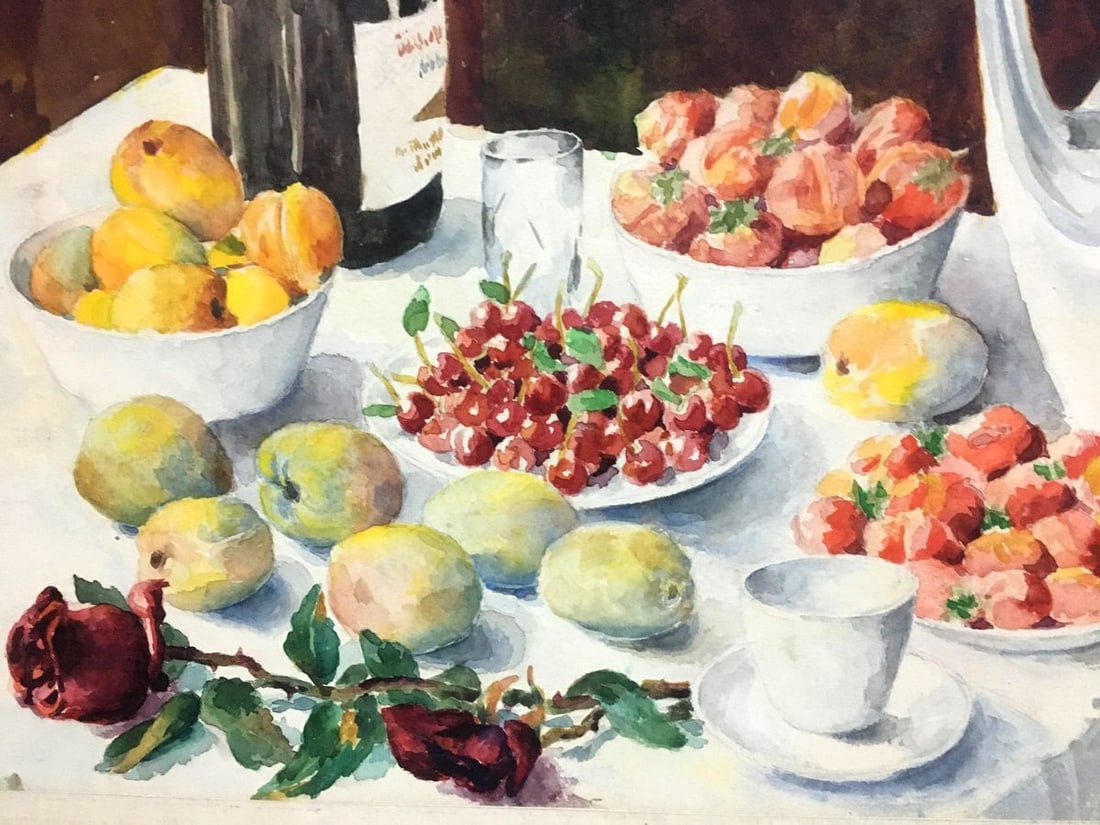 Watercolor painting Still life with strawberries Yaremchenko V. - 3