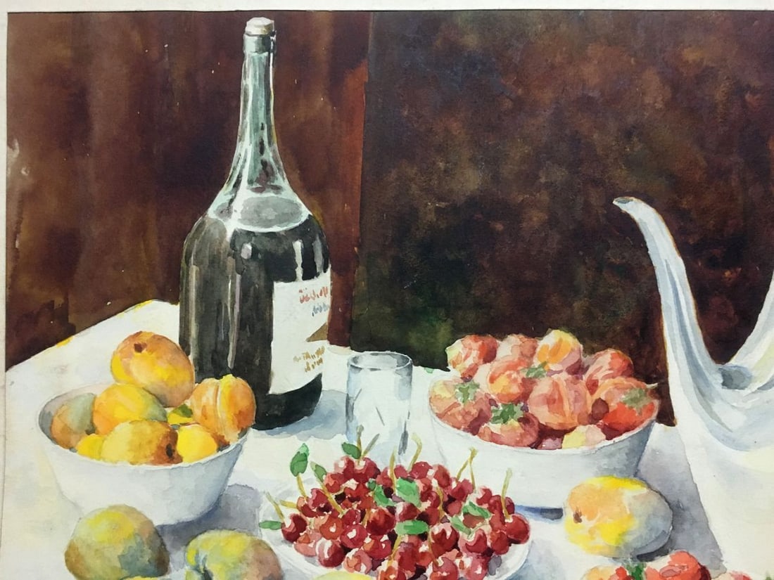 Watercolor painting Still life with strawberries Yaremchenko V. - 4