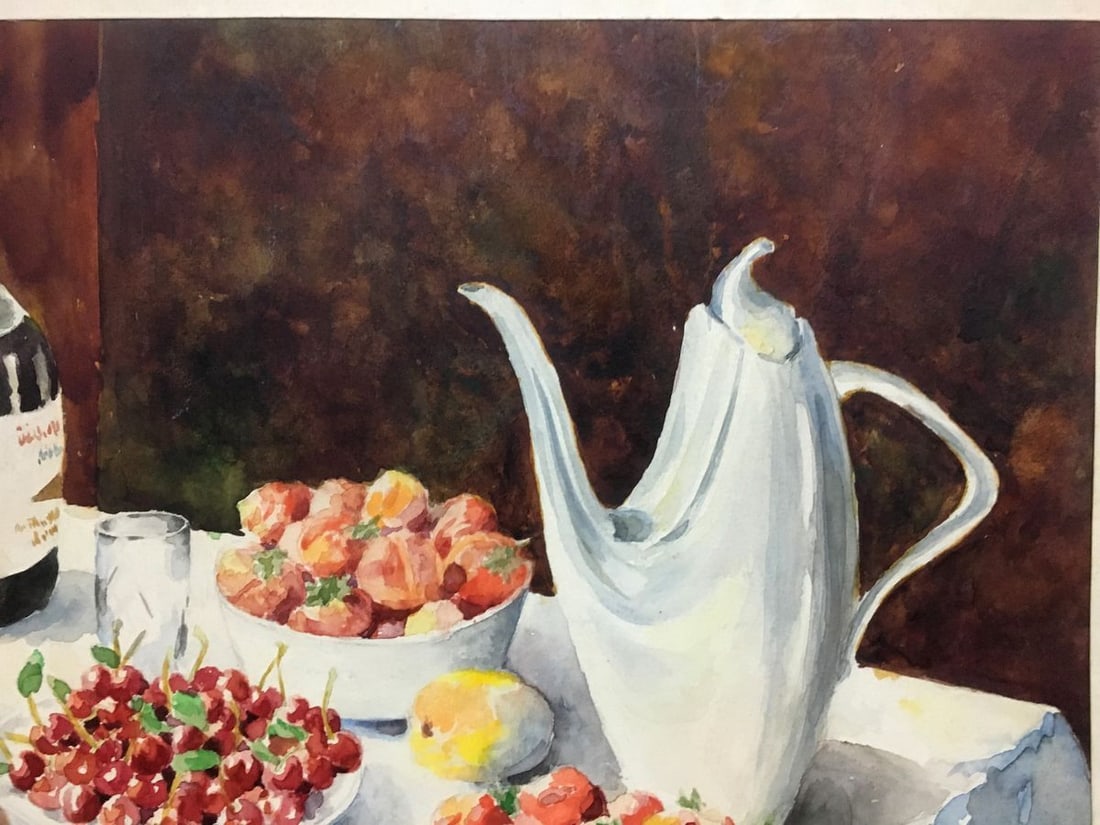 Watercolor painting Still life with strawberries Yaremchenko V. - 5