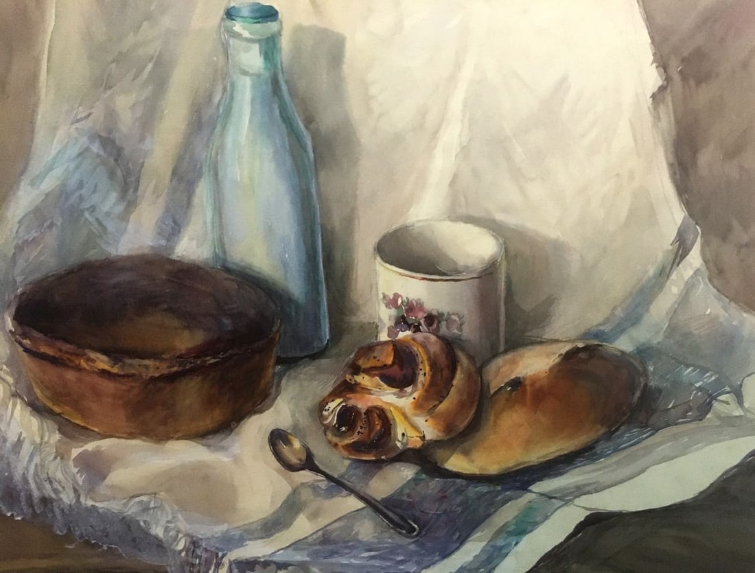 Watercolor painting Sweet table Palazhchenko Irina - 7
