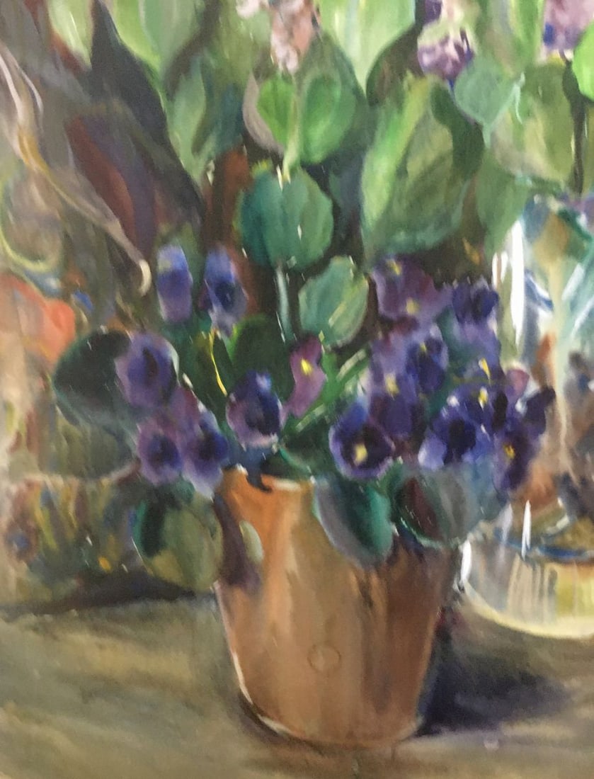 Watercolor painting Tulips with lilacs Palazhchenko Irina - 3