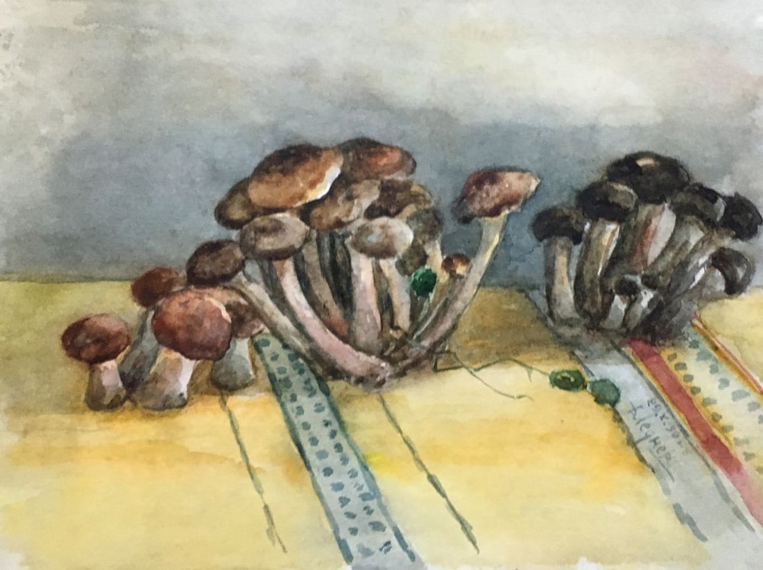 Watercolor painting Mushrooms Dmitry Lednev - 2