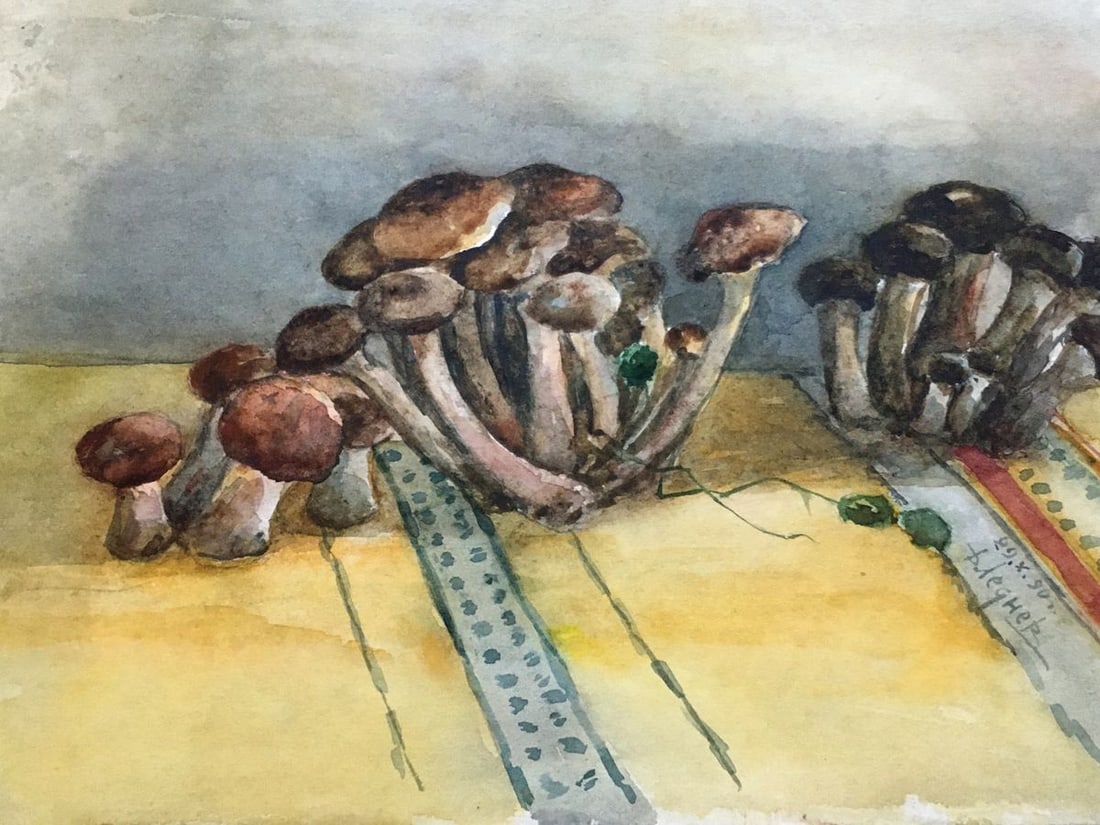 Watercolor painting Mushrooms Dmitry Lednev - 6