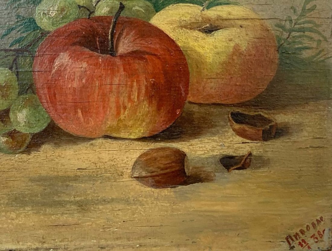 Oil painting Still life with apples - 8
