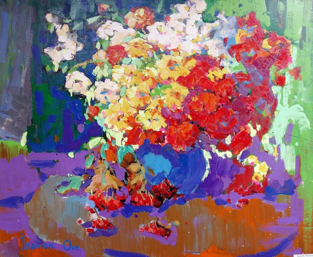 Oil painting Autumn flowers Kalenyuk Oksana (1 of 9)