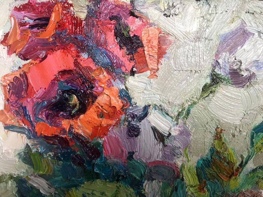 Oil painting Poppy on a chair Kalenyuk Oksana - 3