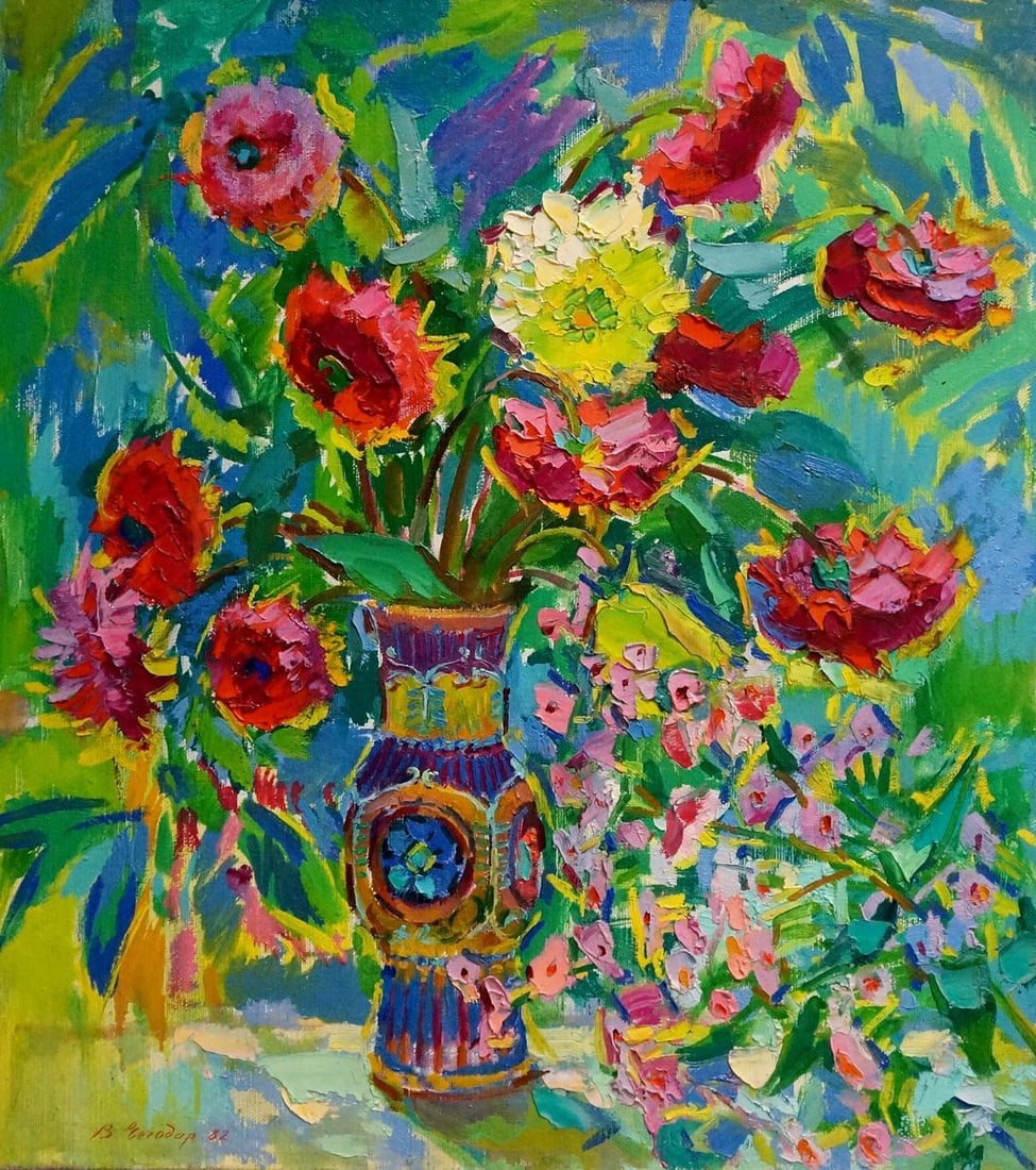 Oil painting Flowers in a vase Chegodar Vasily Dmitrievich - 2