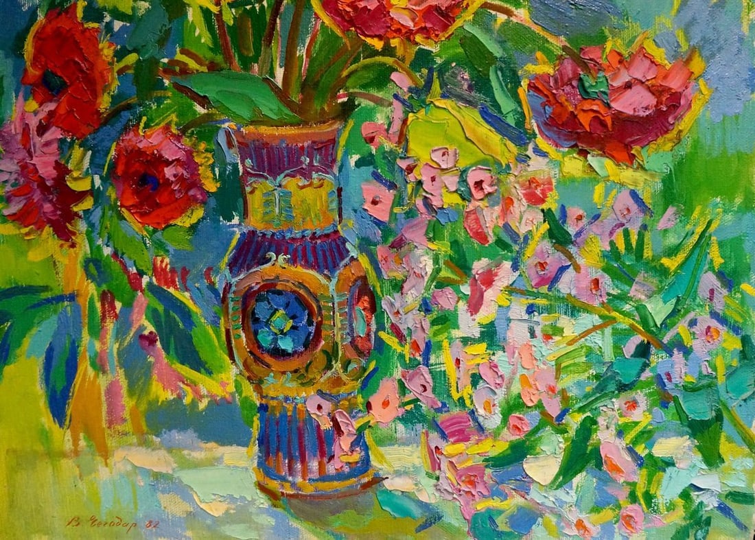 Oil painting Flowers in a vase Chegodar Vasily Dmitrievich - 6