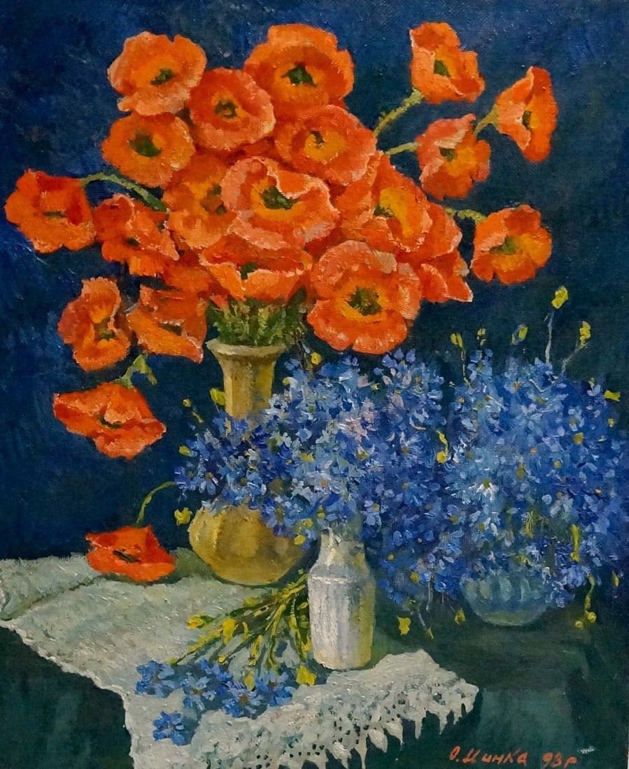 Oil painting Poppies and hairs Mynka Alexander Fedorovich (1 of 10)