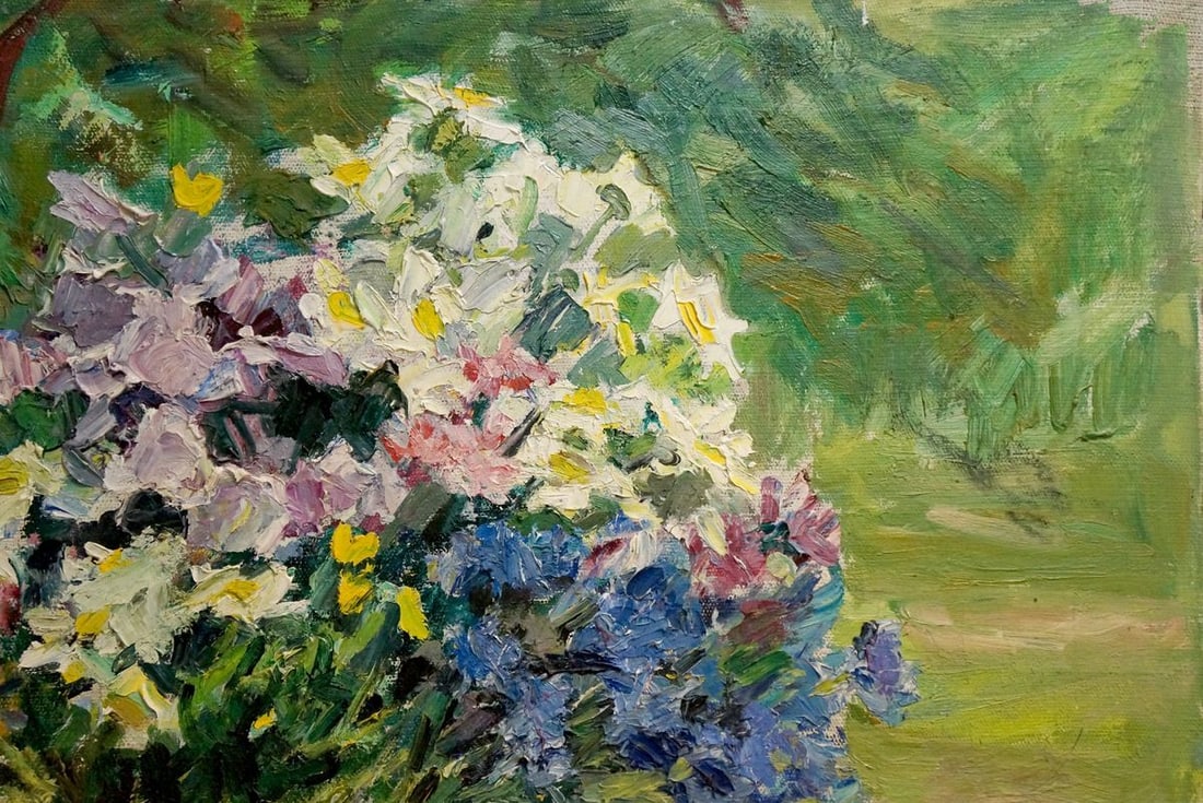 Oil painting Sokolova Zinaida Ivanovna Flowers and fruits nearby - 4