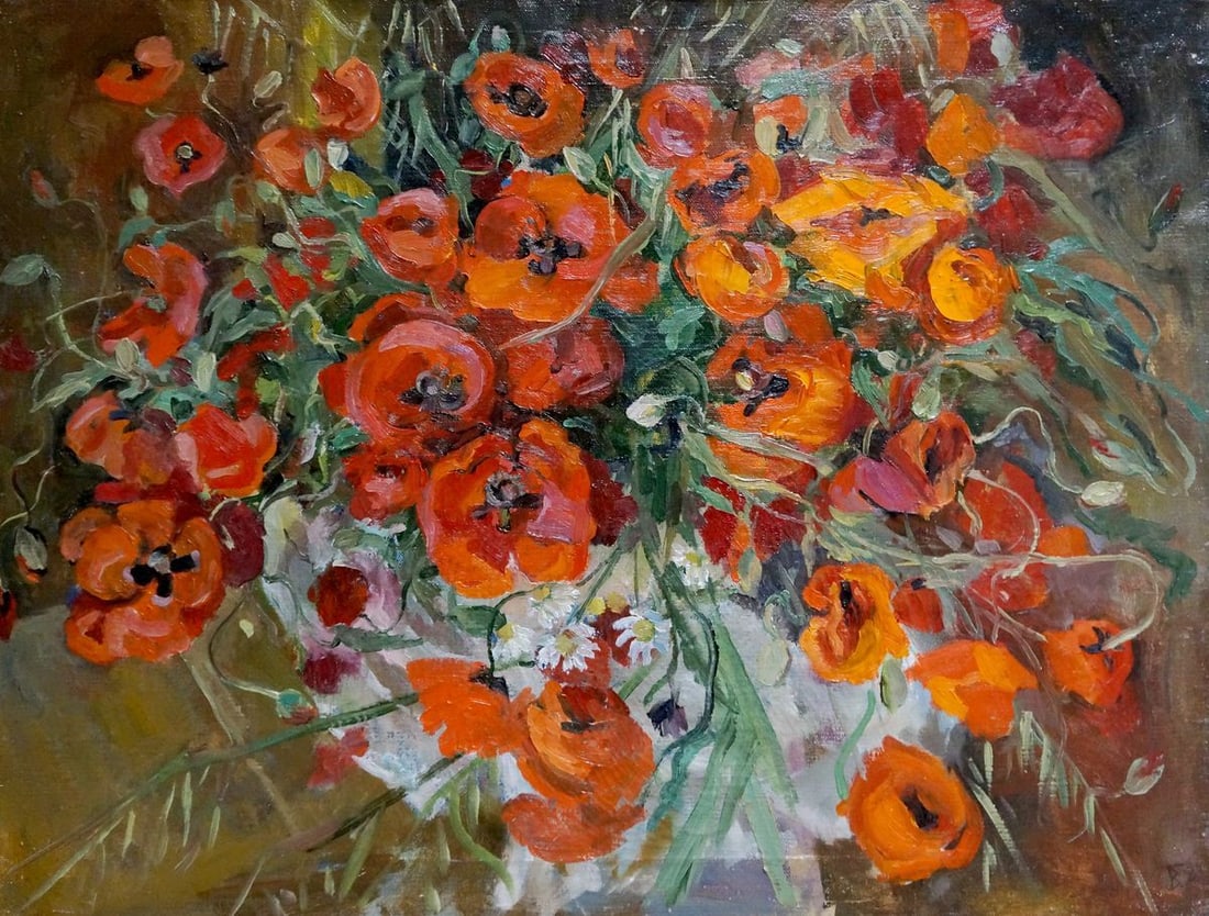 Oil painting Poppies Grishchenko Varvara Pavlovna: Vern 594