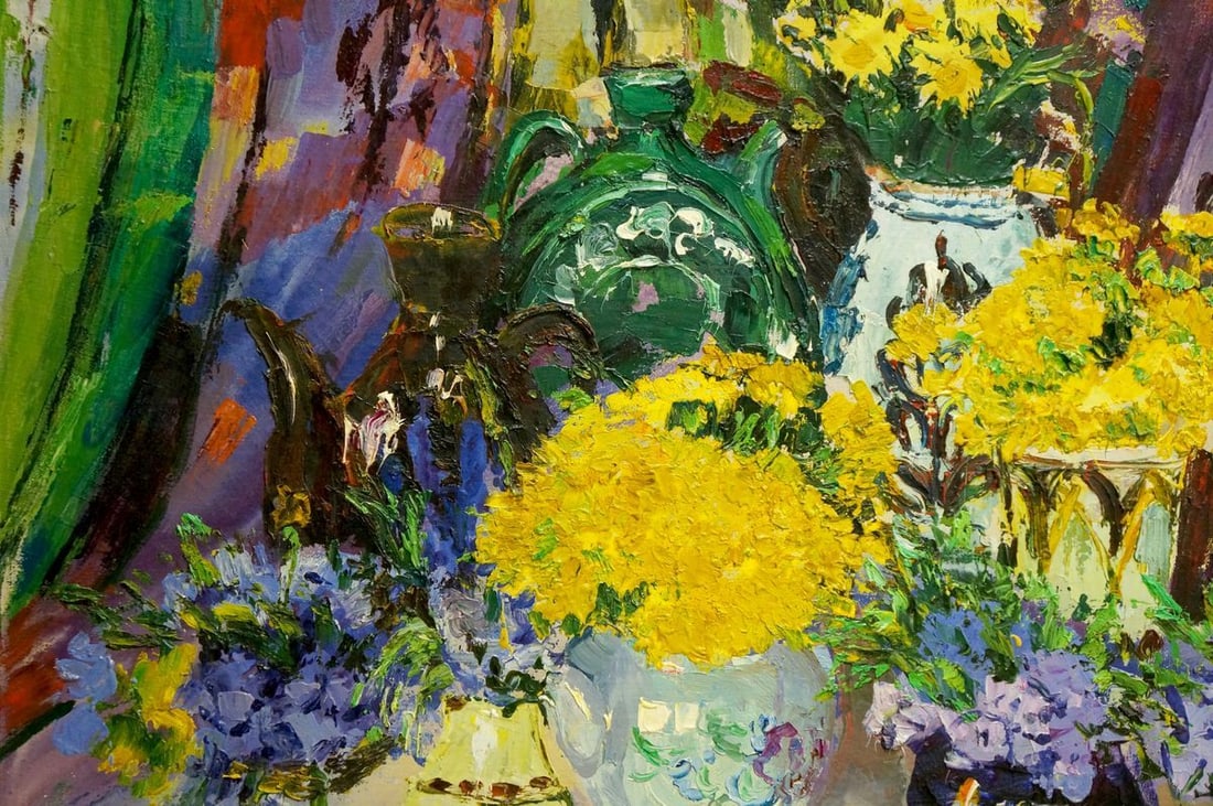 Oil painting Flowers in pots Shapovalov Sergey Gavrilovich - 3