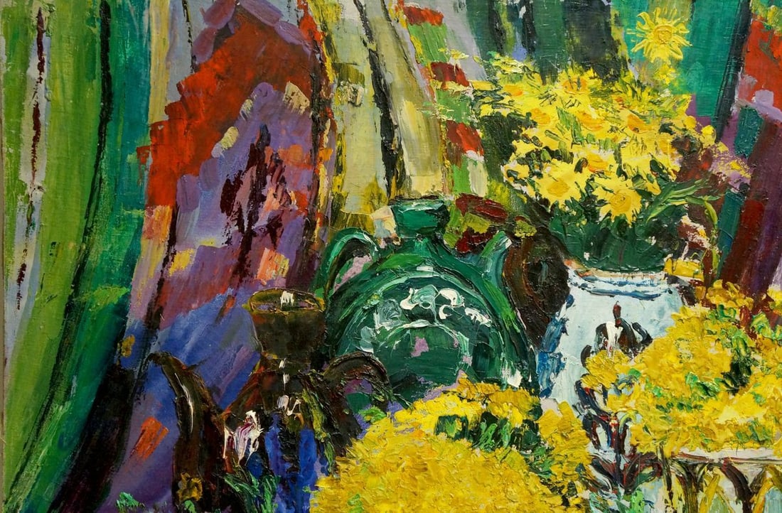 Oil painting Flowers in pots Shapovalov Sergey Gavrilovich - 4