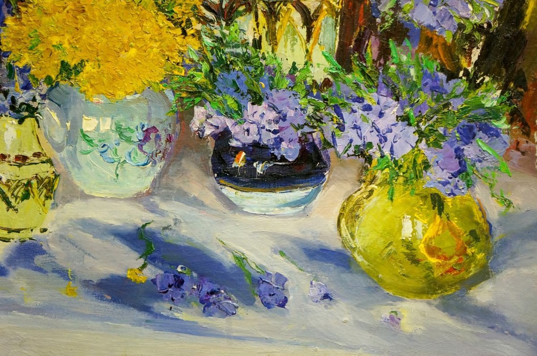 Oil painting Flowers in pots Shapovalov Sergey Gavrilovich - 6