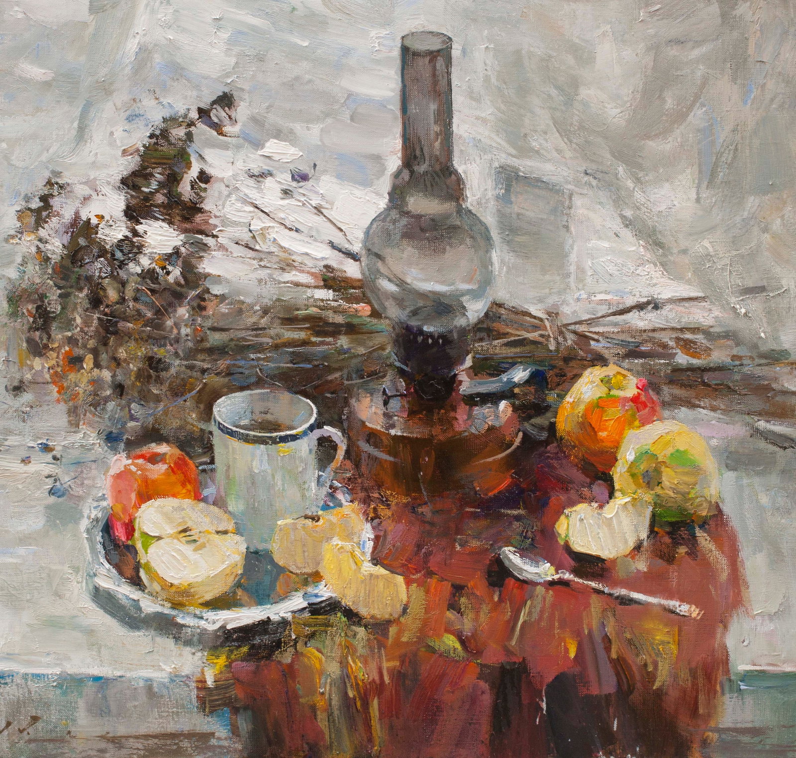 Oil painting On the window Ukrainian Artist - 2