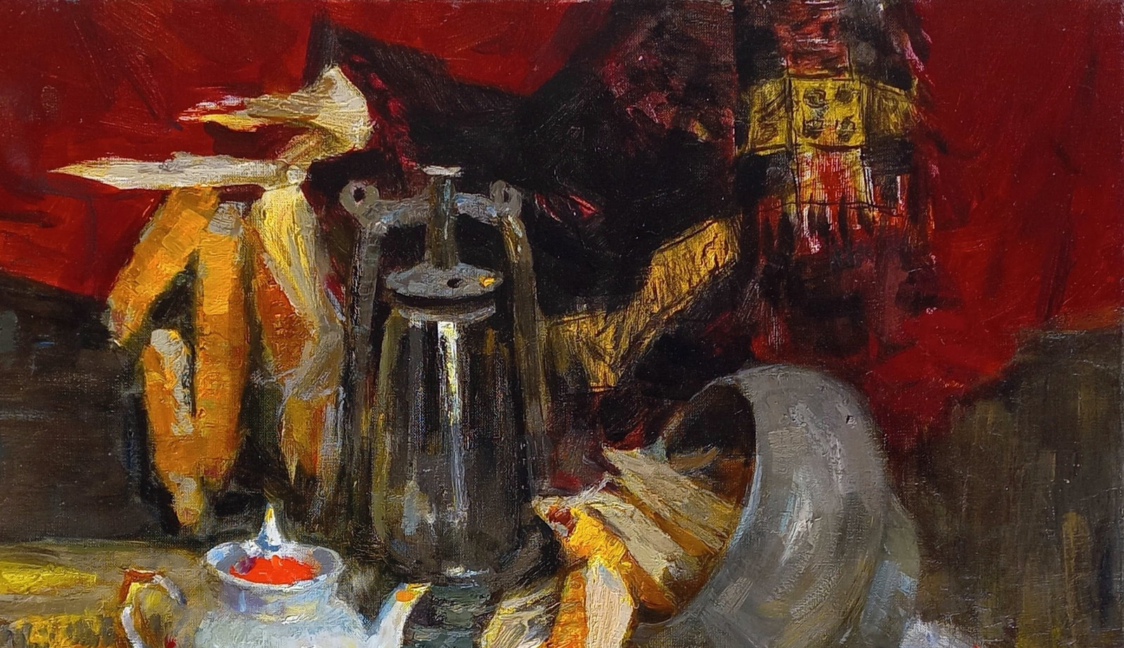 Oil painting Still life with corn Ukrainian Artist - 4