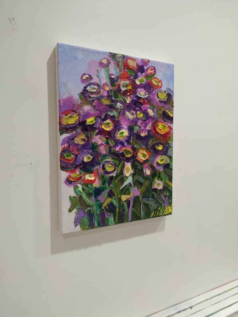 Oil painting Asters Nina L - 3
