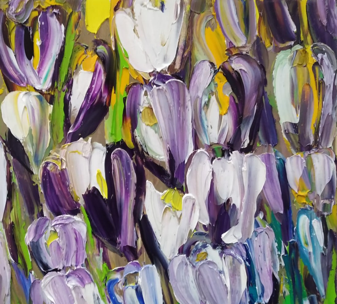 Oil painting Crocuses Nina L - 3