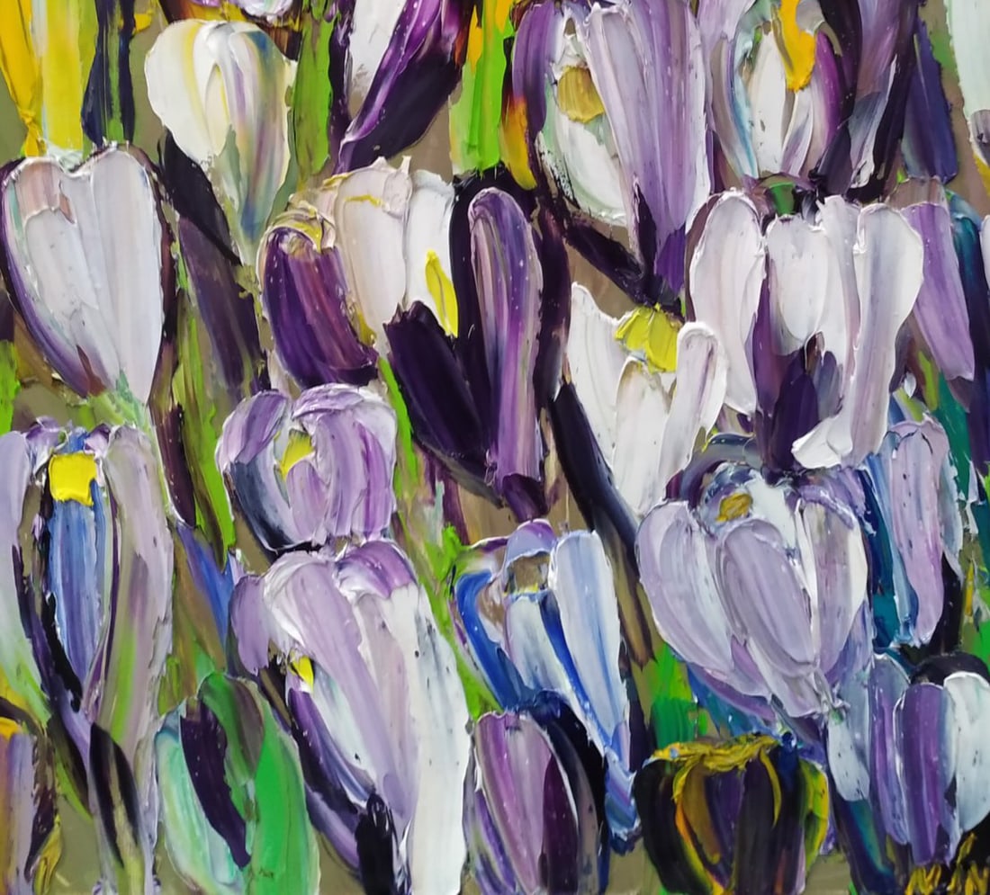Oil painting Crocuses Nina L - 4