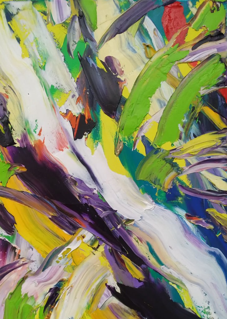 Abstract Oil painting Flow Nina L - 3