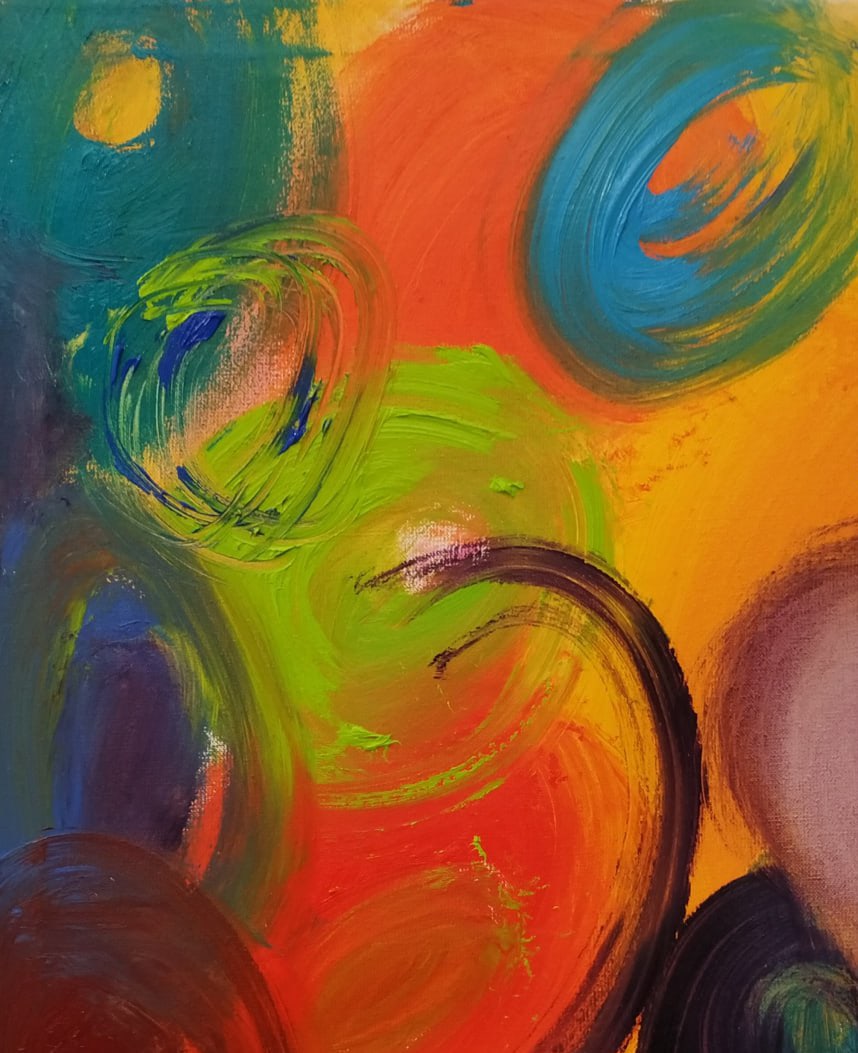 Abstract Oil painting Colored dreams Nina L - 2