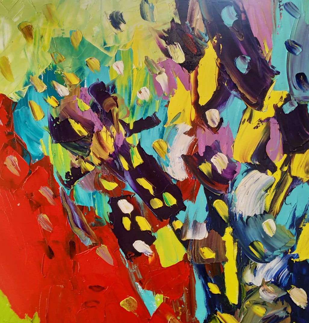 Abstract Oil painting Watermelon Nina L - 7
