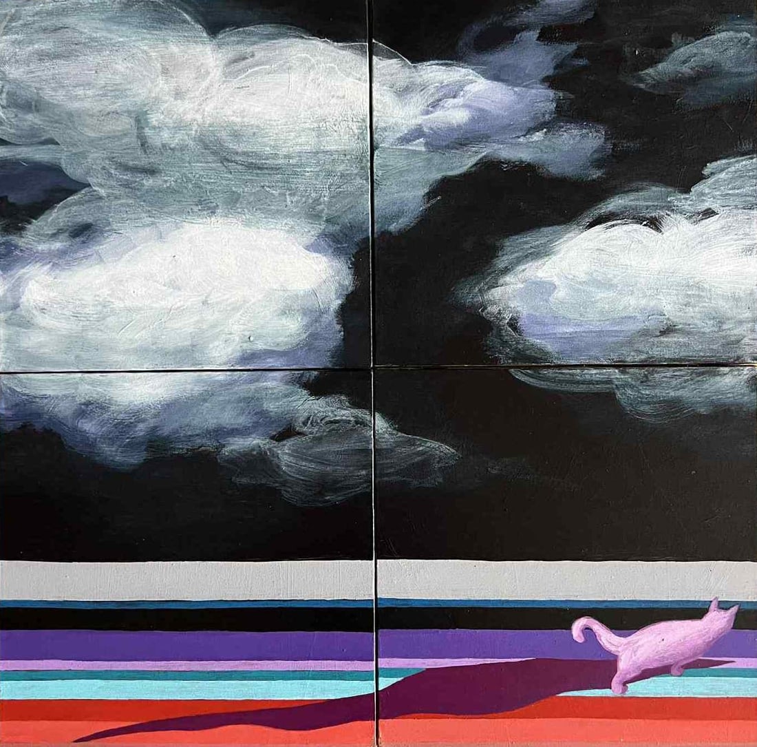 Quadriptych Acrylic painting to the moon and back Natalia V.: Title: Quadriptych Acrylic painting to the moon and back Natalia V. Description: 02Vc Painter: Natalia V. S?ze: 60x60 cm/ 23.62x23.62 inches Particle size: 30x30 cm/ 11.81x11.81 inches Components: