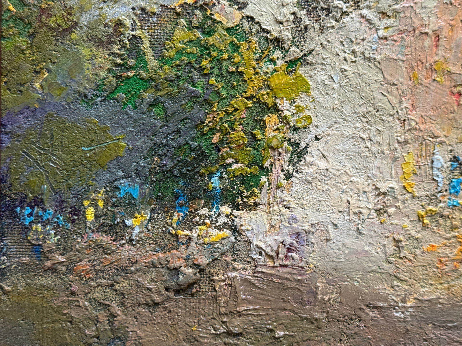 Abstract Oil painting with frame Lviv in the evening K. Leonid - 7
