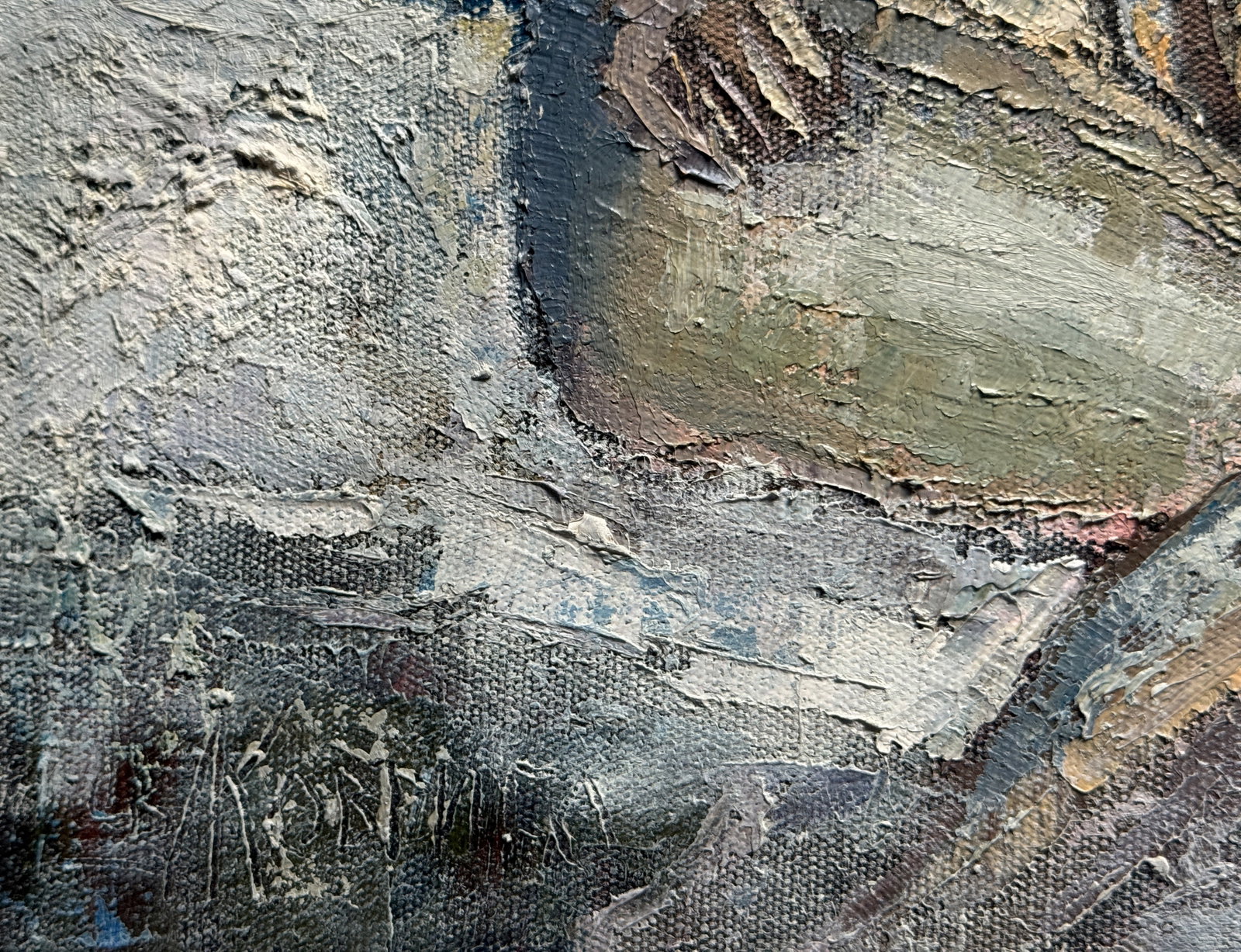 Abstract Oil painting with frame Figure K. Leonid - 7