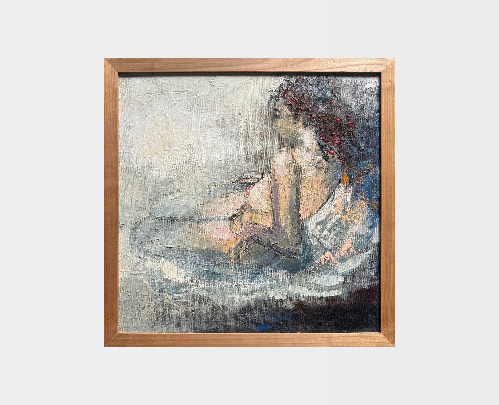 Abstract Oil painting with frame Nu K. Leonid - 2