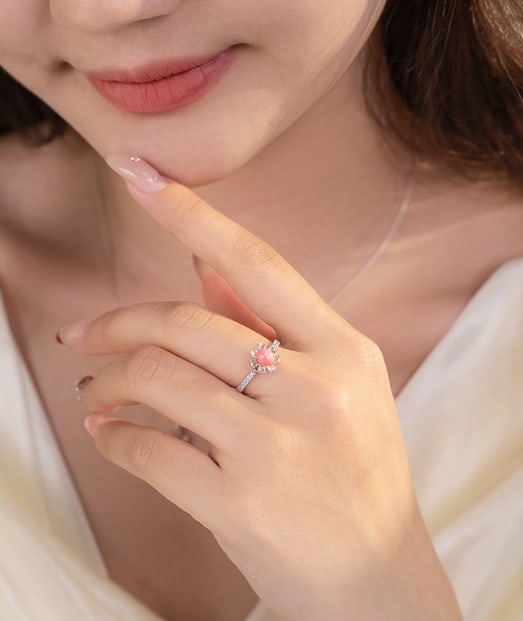 PT950 Platinum Conch Pearl Ring - 2