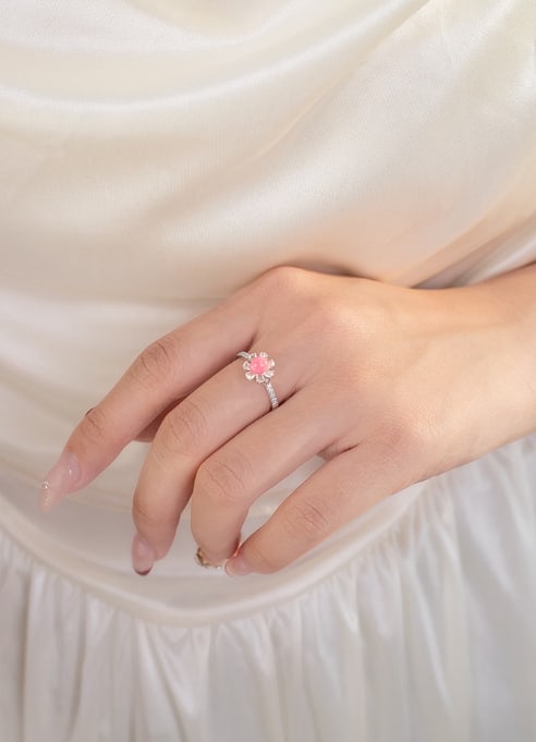 PT950 Platinum Conch Pearl Ring - 6