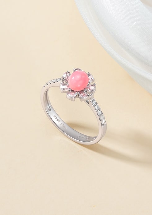 PT950 Platinum Conch Pearl Ring - 8