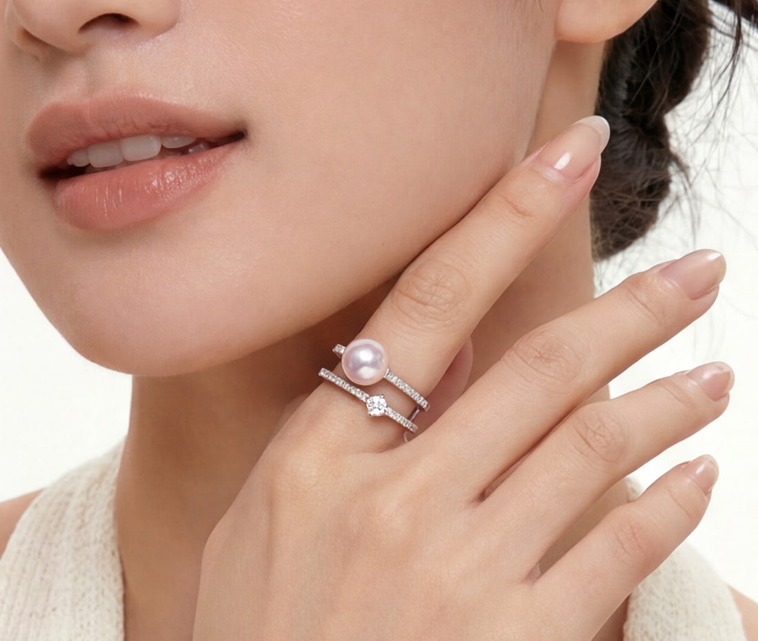 18K Gold Akoya Pearl Ring - 2