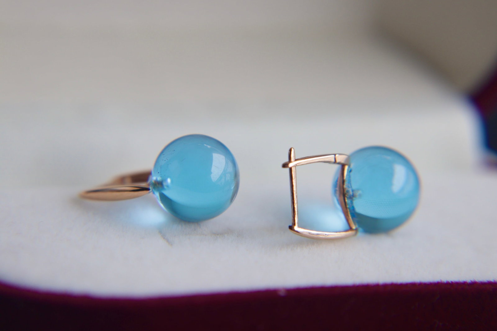 18K Gold Natural Topaz Earrings - 2