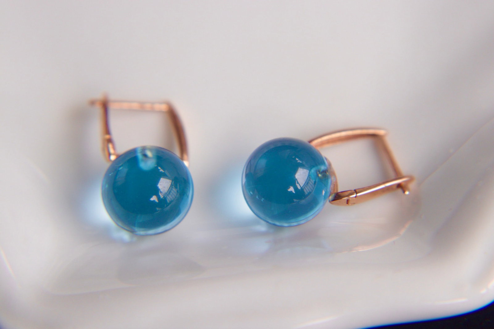 18K Gold Natural Topaz Earrings - 7