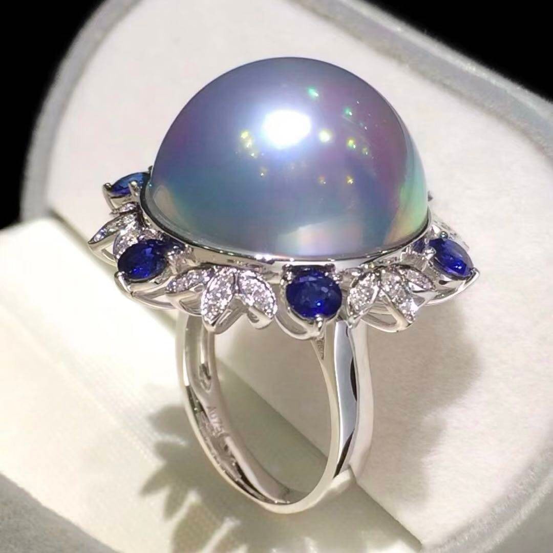 18K Gold Mabe Pearl Ring - 2