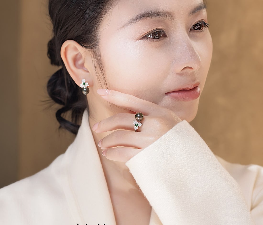 S925 Silver Tahitian Black Pearl Ring - 2