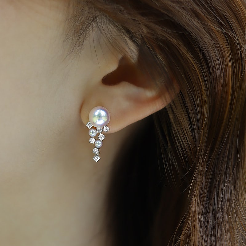 18K Gold Pearl Earrings - 2
