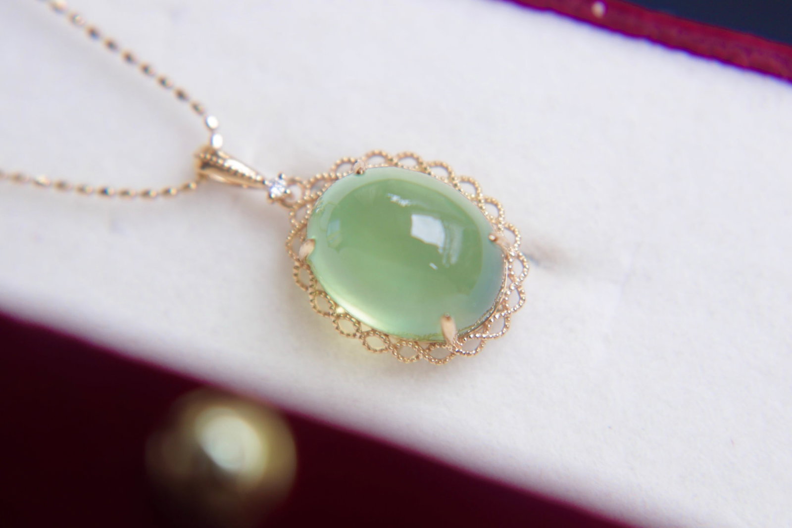 18K Gold Prasiolite Diamond Pendant - 7